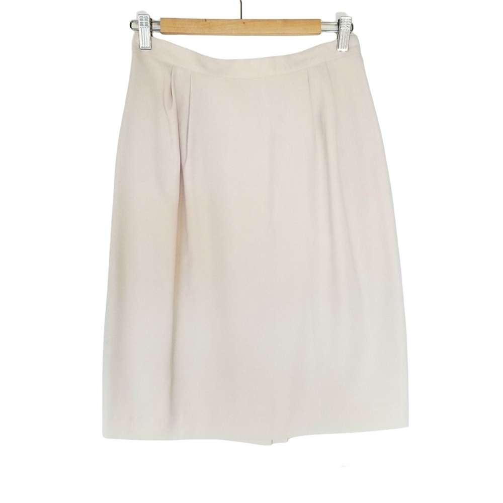 A-line skirt Creme pleaded A-line business skirt size 10 Petite